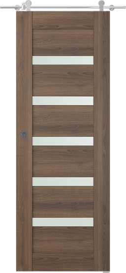 AVON 07-04 VETRO PECAN NUTWOOD BARN DOORS BELLDINNI MODERN INTERIOR DOOR - 1