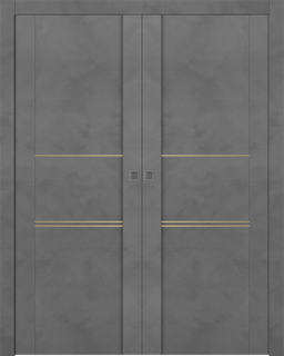 AVON 01 3H GOLD DARK URBAN DOUBLE POCKET DOORS BELLDINNI MODERN INTERIOR DOOR - 1