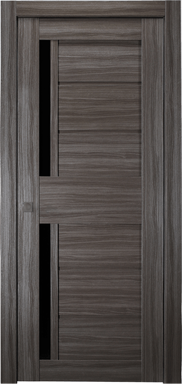 Esta Black Vetro Gray Oak Pocket Belldinni Modern Interior Door - 1