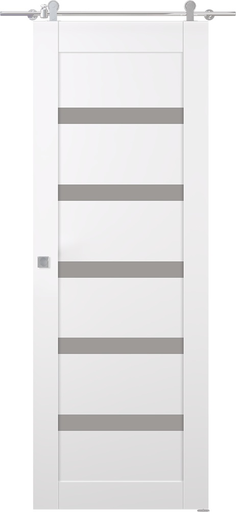 LEORA VETRO SNOW WHITE DOUBLE BARN BELLDINNI MODERN INTERIOR DOOR - 2