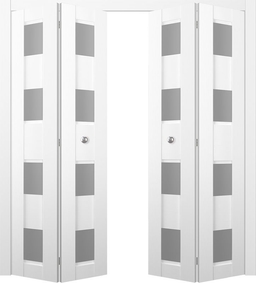 DELLA VETRO BIANCO NOBLE DOUBLE BI-FOLD BELLDINNI MODERN INTERIOR DOOR - 1
