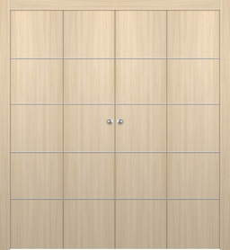 OPTIMA 4H LOIRE ASH DOUBLE BI-FOLD DOORS BELLDINNI MODERN INTERIOR DOOR - 1