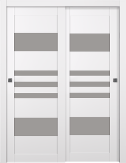 LETI VETRO SNOW WHITE BYPASS BELLDINNI MODERN INTERIOR DOOR - 1