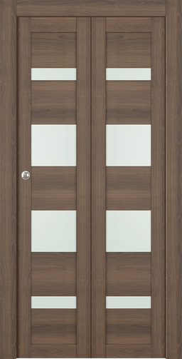 AVON 07-01 VETRO PECAN NUTWOOD BI-FOLD DOORS BELLDINNI MODERN INTERIOR DOOR - 1