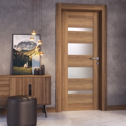 AVON 07-01 VETRO PECAN NUTWOOD SWING DOORS BELLDINNI MODERN INTERIOR DOOR - 2