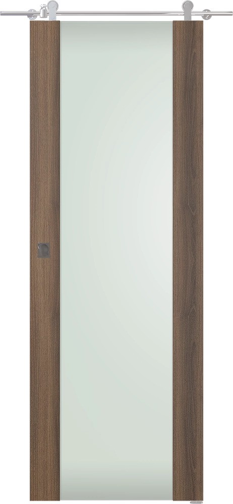 AVON 202 VETRO PECAN NUTWOOD DOUBLE BARN DOORS BELLDINNI MODERN INTERIOR DOOR - 1