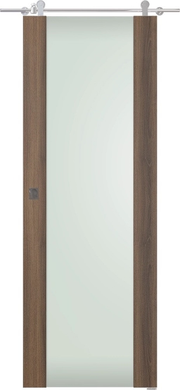 AVON 202 VETRO PECAN NUTWOOD DOUBLE BARN DOORS BELLDINNI MODERN INTERIOR DOOR - 1