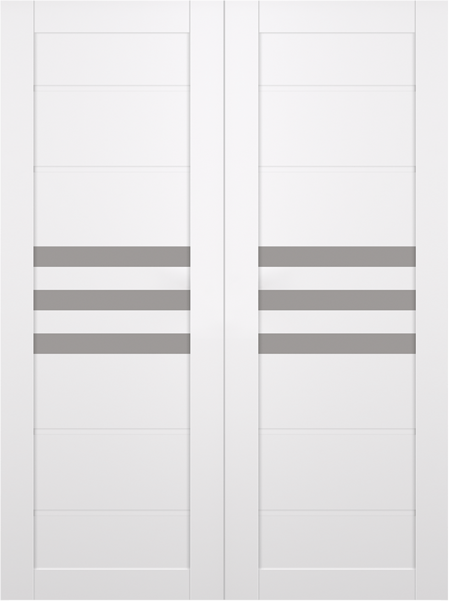 DOME VETRO SNOW WHITE DOUBLE BARN BELLDINNI MODERN INTERIOR DOOR - 2