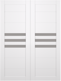 DOME VETRO SNOW WHITE DOUBLE BARN BELLDINNI MODERN INTERIOR DOOR - 2