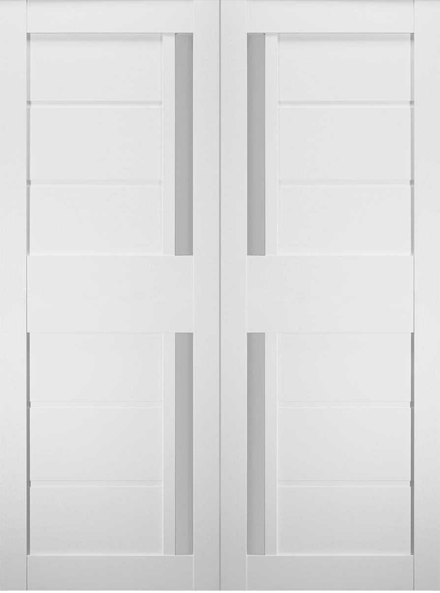 ESTA VETRO BIANCO NOBLE DOUBLE BI-FOLD BELLDINNI MODERN INTERIOR DOOR - 2