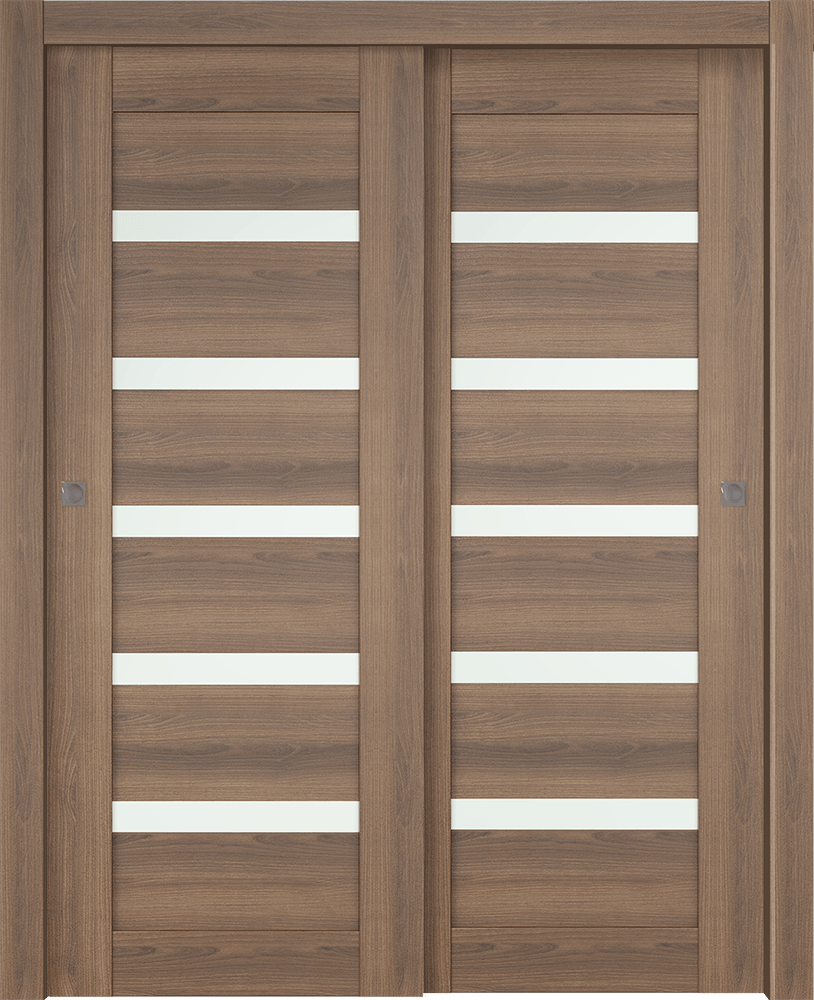 AVON 07-04 VETRO PECAN NUTWOOD BYPASS DOORS BELLDINNI MODERN INTERIOR DOOR - 1