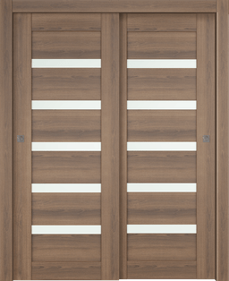 AVON 07-04 VETRO PECAN NUTWOOD BYPASS DOORS BELLDINNI MODERN INTERIOR DOOR - 1