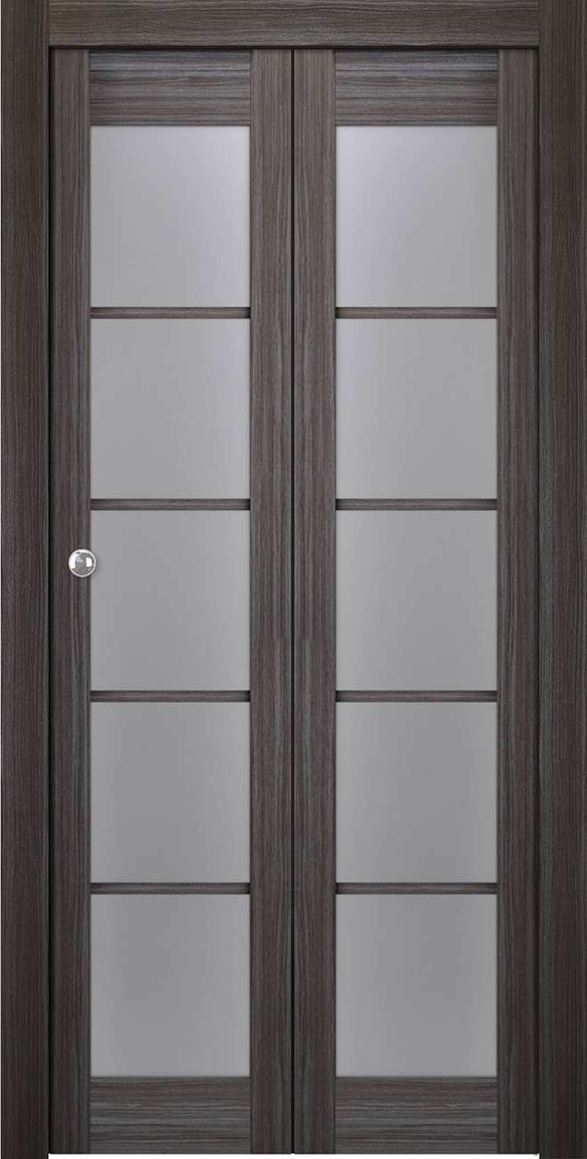 PALLADIO 5 LITE VETRO GRAY OAK BI-FOLD BELLDINNI MODERN INTERIOR DOOR - 1