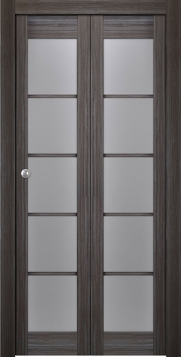 PALLADIO 5 LITE VETRO GRAY OAK BI-FOLD BELLDINNI MODERN INTERIOR DOOR - 1