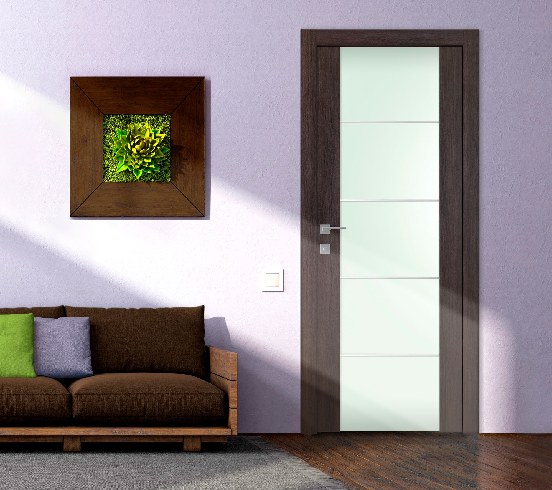 AVON 202 4H VETRO VERALINGA OAK BARN BELLDINNI MODERN INTERIOR DOOR - 2