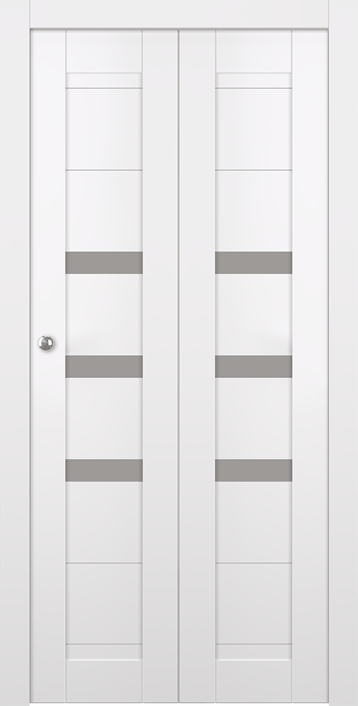 DORA VETRO SNOW WHITE BI-FOLD BELLDINNI MODERN INTERIOR DOOR - 1