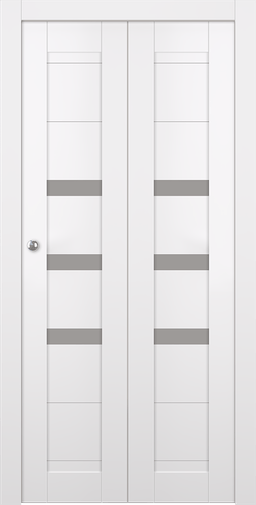 DORA VETRO SNOW WHITE BI-FOLD BELLDINNI MODERN INTERIOR DOOR - 1