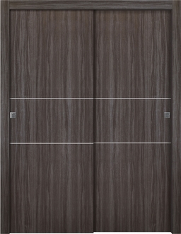 PALLADIO 2H GRAY OAK BYPASS BELLDINNI MODERN INTERIOR DOOR - 1