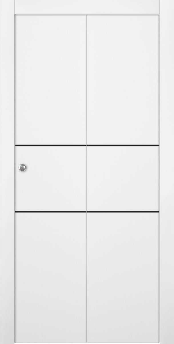 PALLADIO 2H BLACK BIANCO NOBLE BI-FOLD DOORS BELLDINNI MODERN INTERIOR DOOR - 1