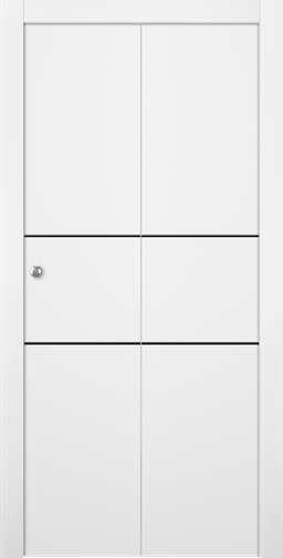 PALLADIO 2H BLACK BIANCO NOBLE BI-FOLD DOORS BELLDINNI MODERN INTERIOR DOOR - 1