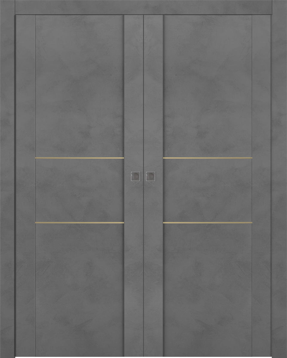 AVON 01 2H GOLD DARK URBAN DOUBLE POCKET DOORS BELLDINNI MODERN INTERIOR DOOR - 1