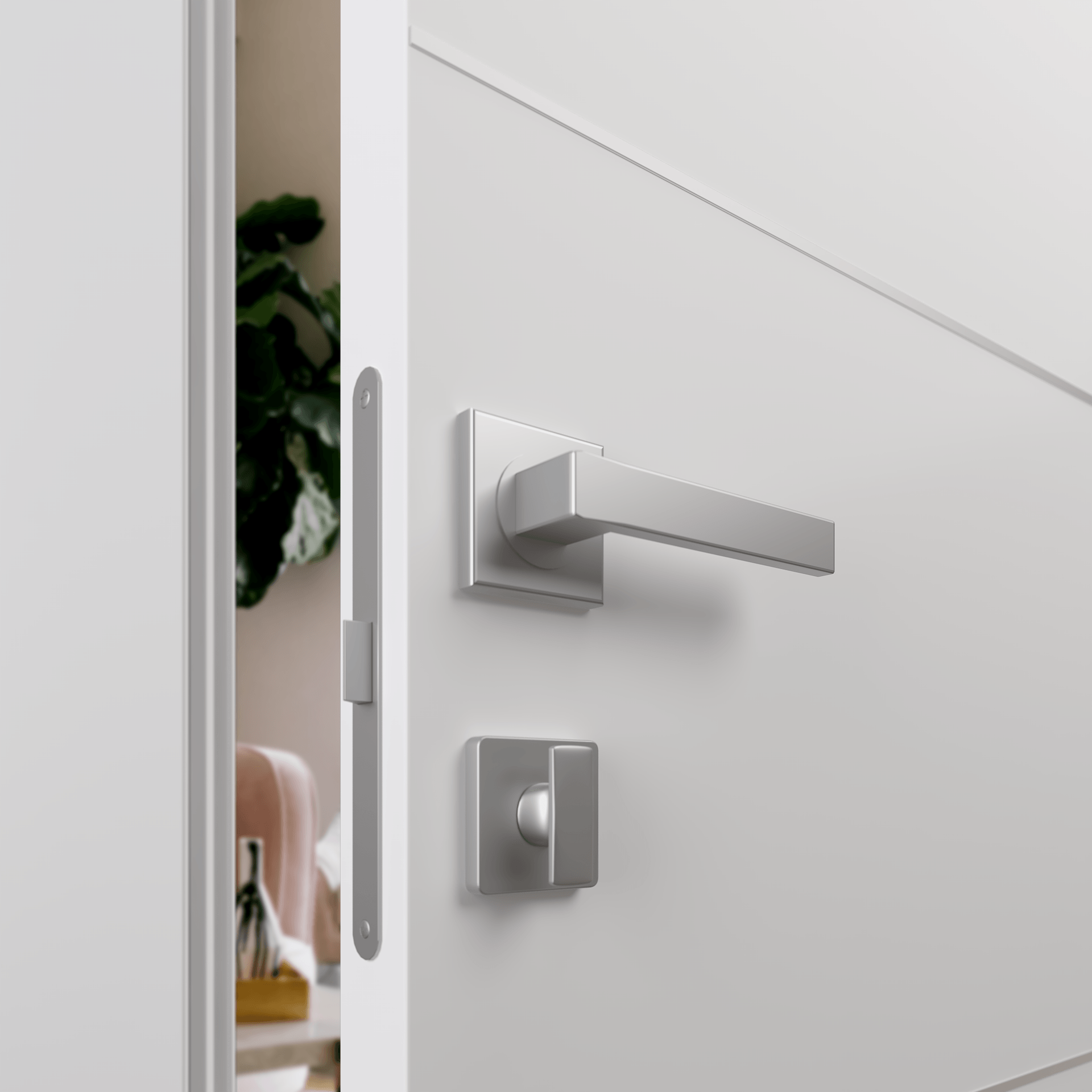 OPTIMA 4H SNOW WHITE INVISIBLE METAL FRAME BELLDINNI MODERN INTERIOR DOOR - 4