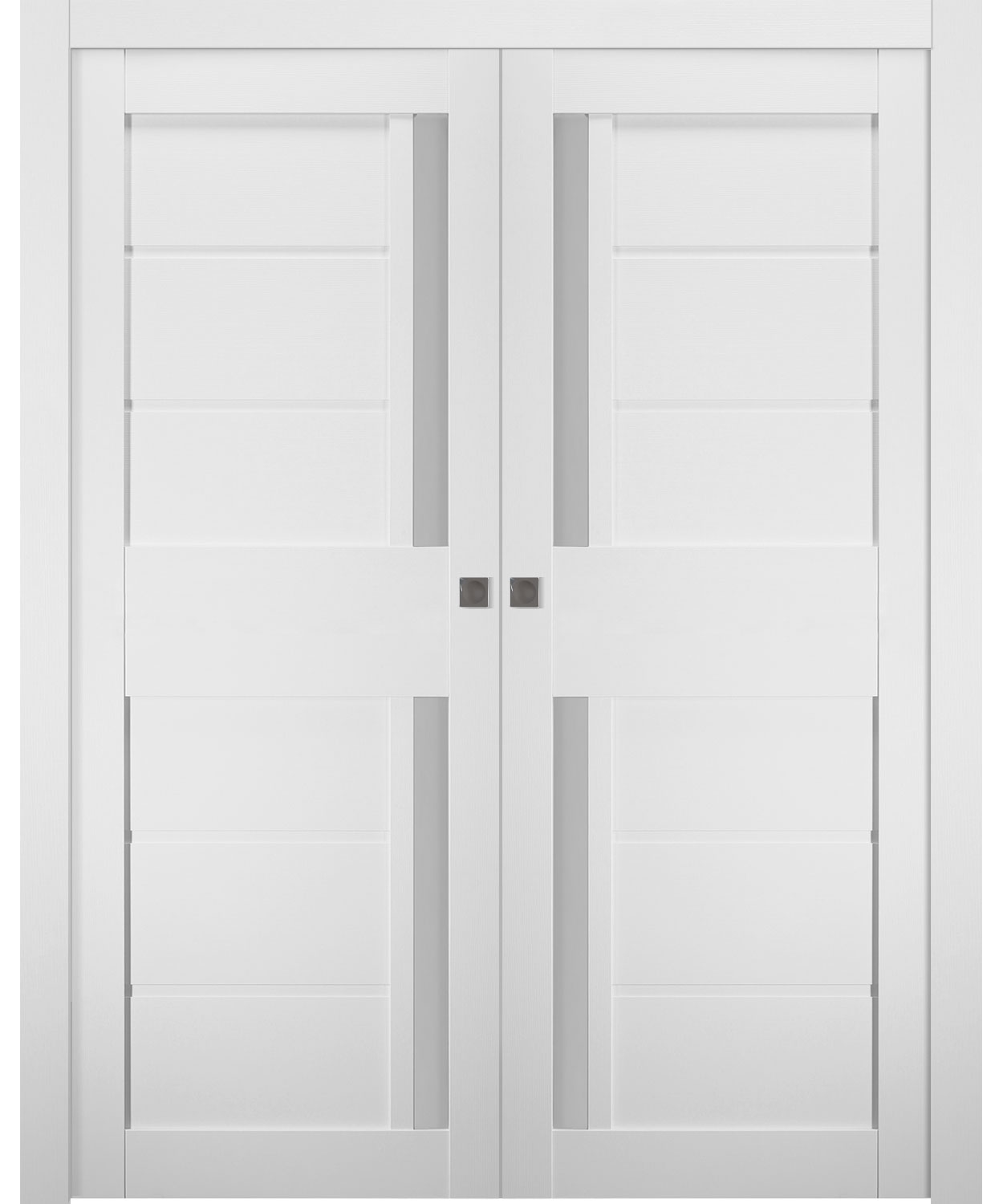 ESTA VETRO BIANCO NOBLE DOUBLE POCKET BELLDINNI MODERN INTERIOR DOOR - 1