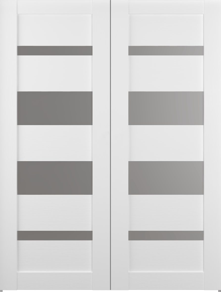 MIRELLA VETRO BIANCO NOBLE DOUBLE BARN BELLDINNI MODERN INTERIOR DOOR - 2