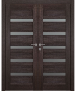 AVON 07-04 VETRO VERALINGA OAK DOUBLE BELLDINNI MODERN INTERIOR DOOR - 1