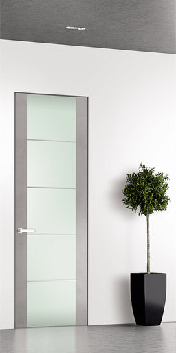 AVON 202 4H VETRO LIGHT URBAN DOUBLE INVISIBLE METAL FRAME BELLDINNI MODERN INTERIOR DOOR - 1