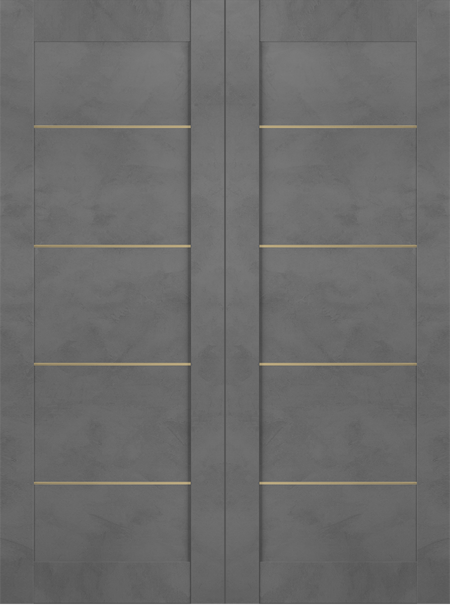 AVON 07 4H GOLD DARK URBAN DOUBLE INVISIBLE METAL FRAME BELLDINNI MODERN INTERIOR DOOR - 2