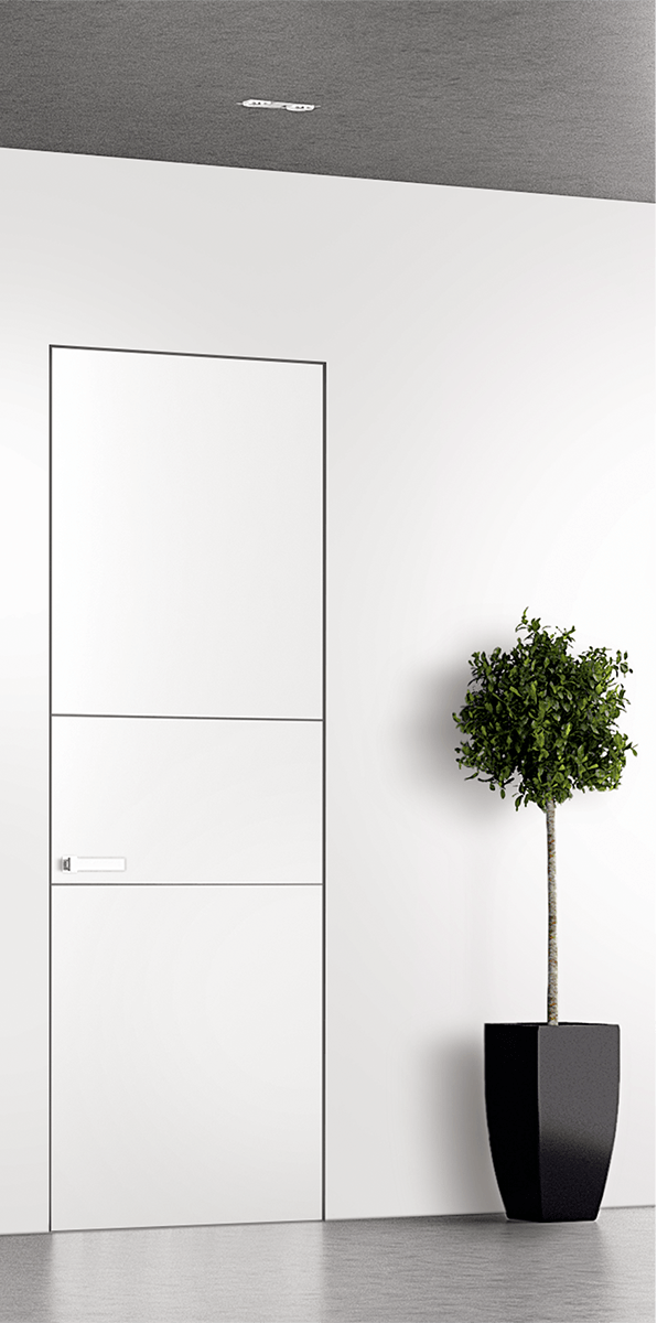 SMART PRO 2H POLAR WHITE INVISIBLE METAL FRAME BELLDINNI MODERN INTERIOR DOOR - 1
