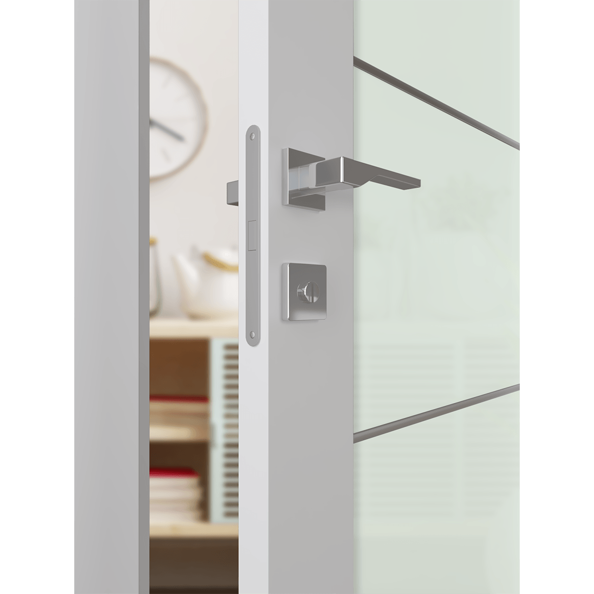 SMART PRO H3G 4H VETRO POLAR WHITE INVISIBLE METAL FRAME BELLDINNI MODERN INTERIOR DOOR - 4