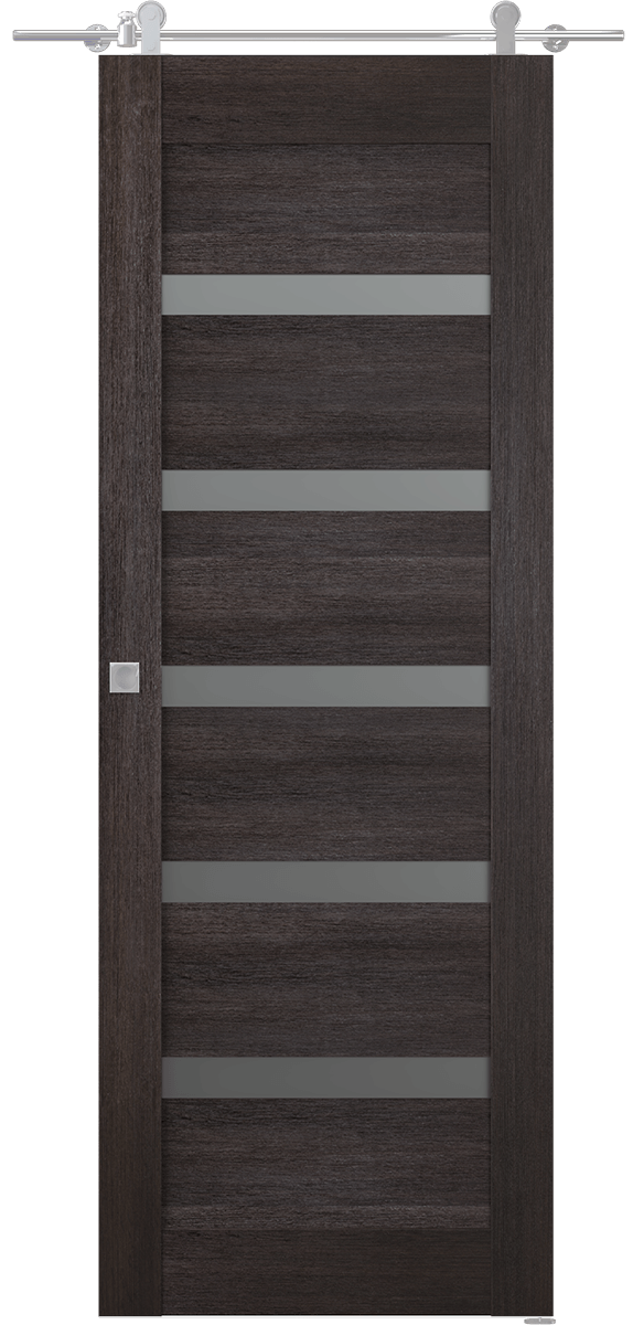 AVON 07-04 VETRO VERALINGA OAK DOUBLE BARN BELLDINNI MODERN INTERIOR DOOR - 1