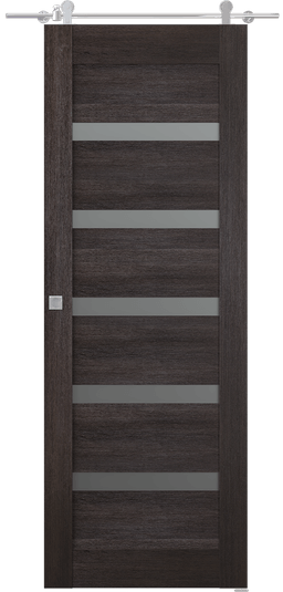 AVON 07-04 VETRO VERALINGA OAK DOUBLE BARN BELLDINNI MODERN INTERIOR DOOR - 1