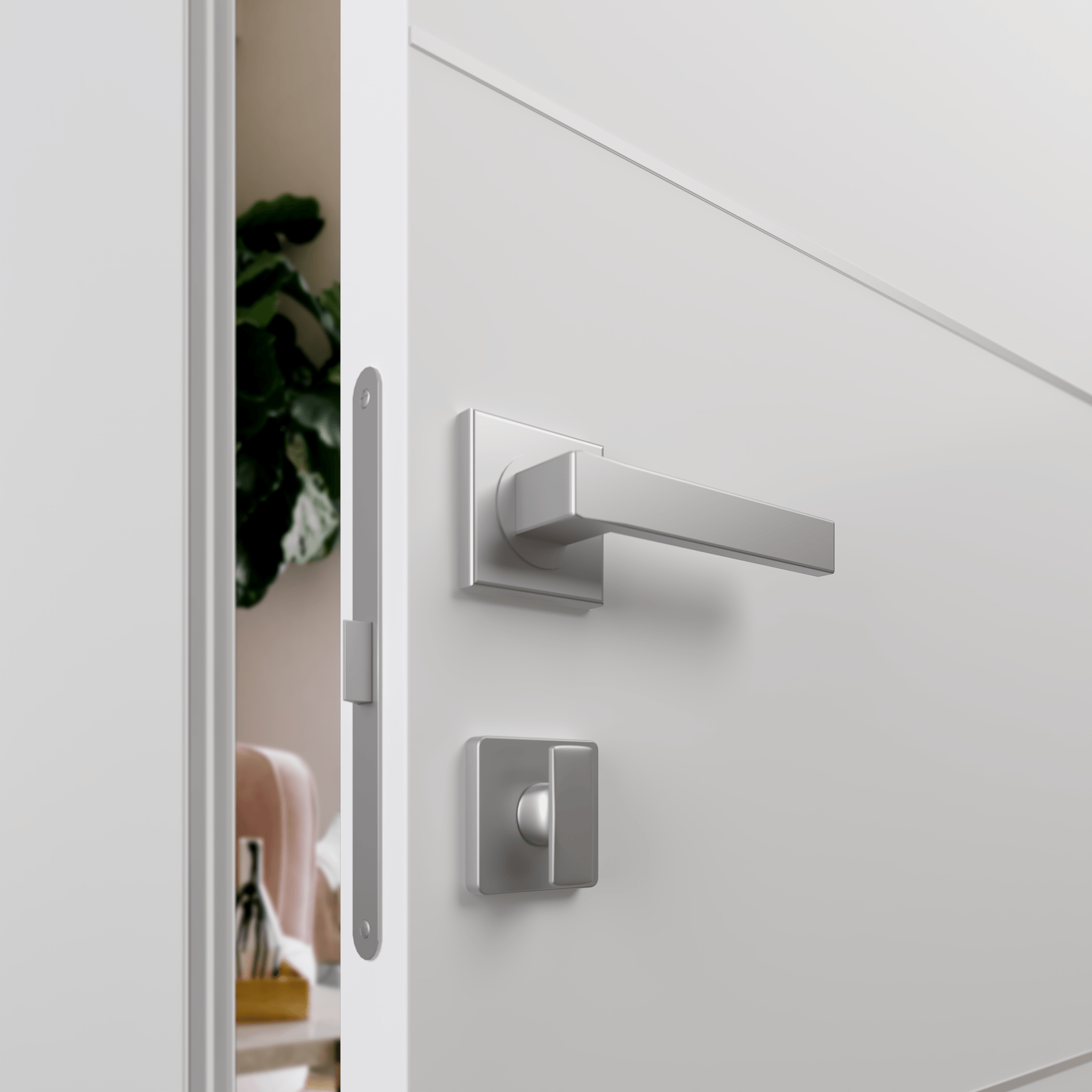 ROMI VETRO SNOW WHITE DOUBLE INVISIBLE METAL FRAME BELLDINNI MODERN INTERIOR DOOR - 3