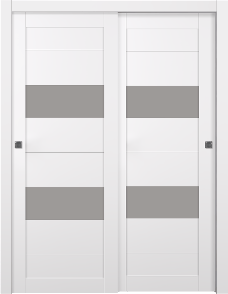 BERTA VETRO SNOW WHITE BYPASS BELLDINNI MODERN INTERIOR DOOR - 1