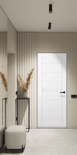 ERMI SNOW WHITE DOUBLE INVISIBLE METAL FRAME BELLDINNI MODERN INTERIOR DOOR - 2