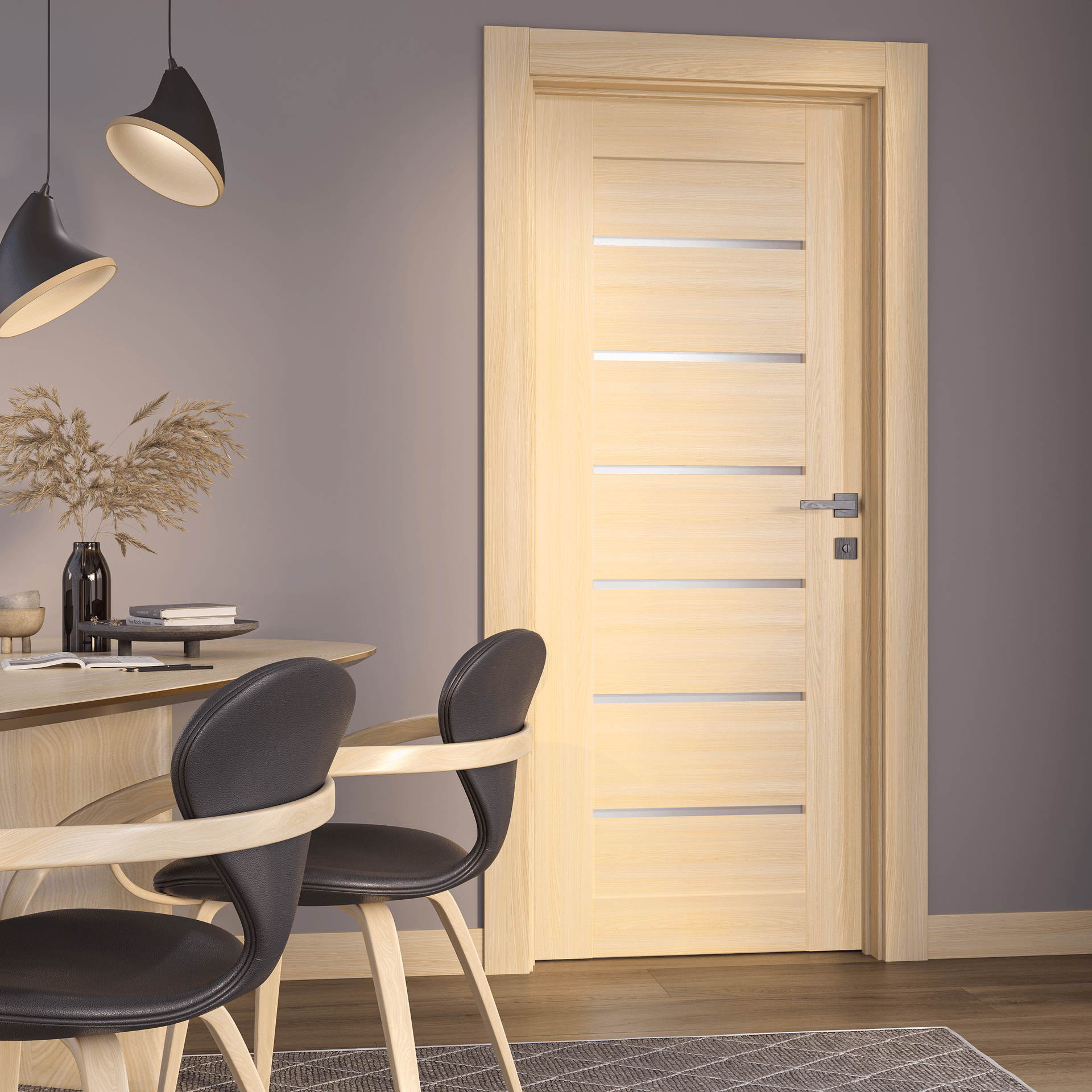 AVON 07-02 VETRO LOIRE ASH DOUBLE DOORS BELLDINNI MODERN INTERIOR DOOR - 4