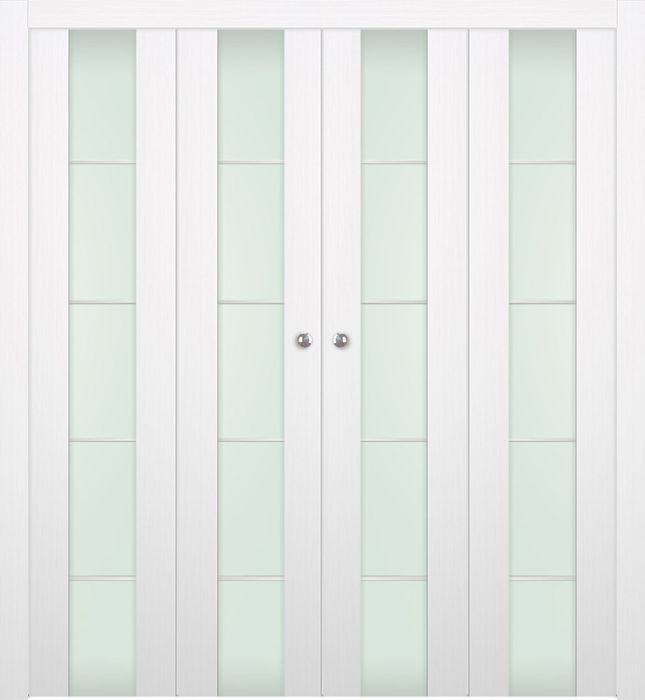 PALLADIO 202 4H VETRO BIANCO NOBLE DOUBLE BI-FOLD BELLDINNI MODERN INTERIOR DOOR - 1