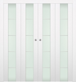 PALLADIO 202 4H VETRO BIANCO NOBLE DOUBLE BI-FOLD BELLDINNI MODERN INTERIOR DOOR - 1