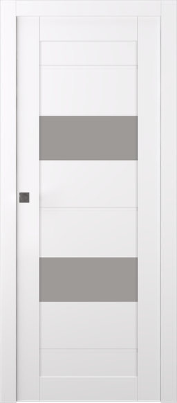 VITA VETRO SNOW WHITE POCKET BELLDINNI MODERN INTERIOR DOOR - 1