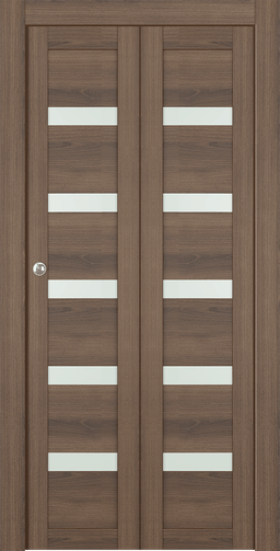 AVON 07-04 VETRO PECAN NUTWOOD BI-FOLD DOORS BELLDINNI MODERN INTERIOR DOOR - 1