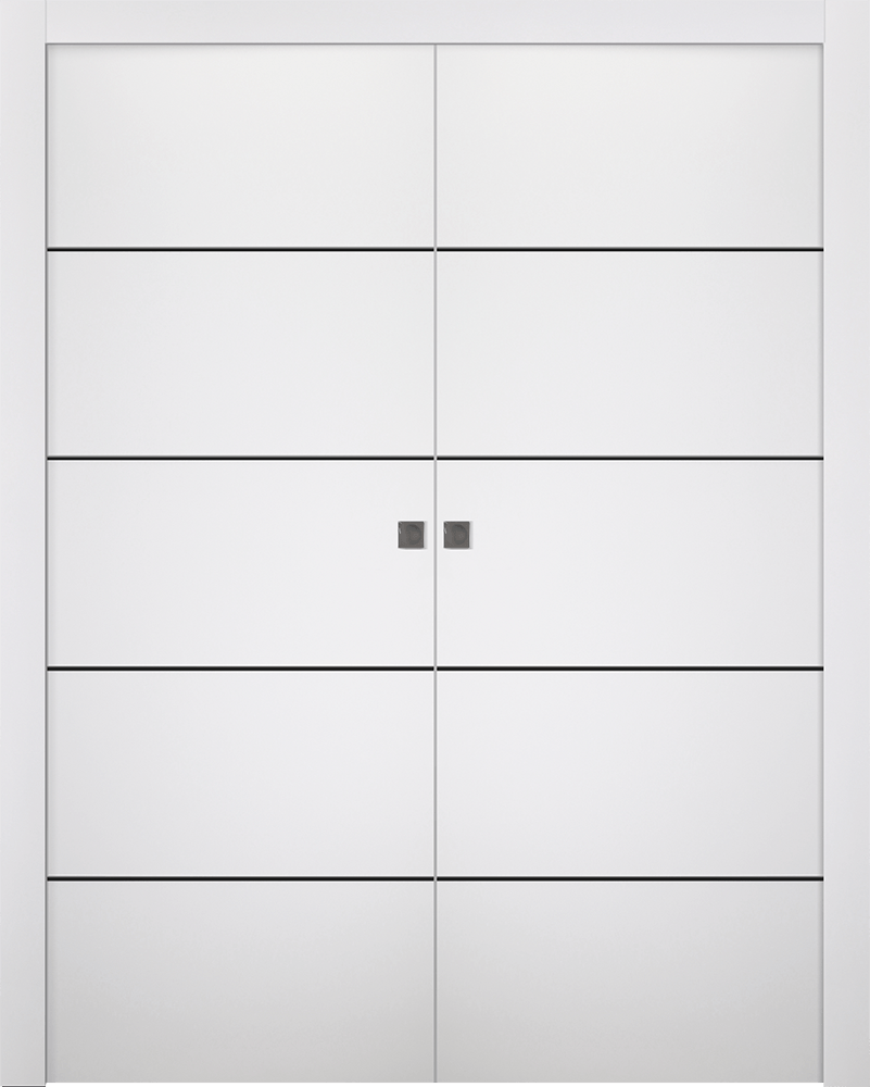 SMART PRO 4H BLACK POLAR WHITE DOUBLE POCKET DOORS BELLDINNI MODERN INTERIOR DOOR - 1