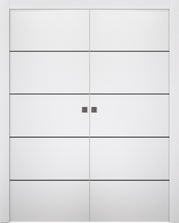SMART PRO 4H BLACK POLAR WHITE DOUBLE POCKET DOORS BELLDINNI MODERN INTERIOR DOOR - 1