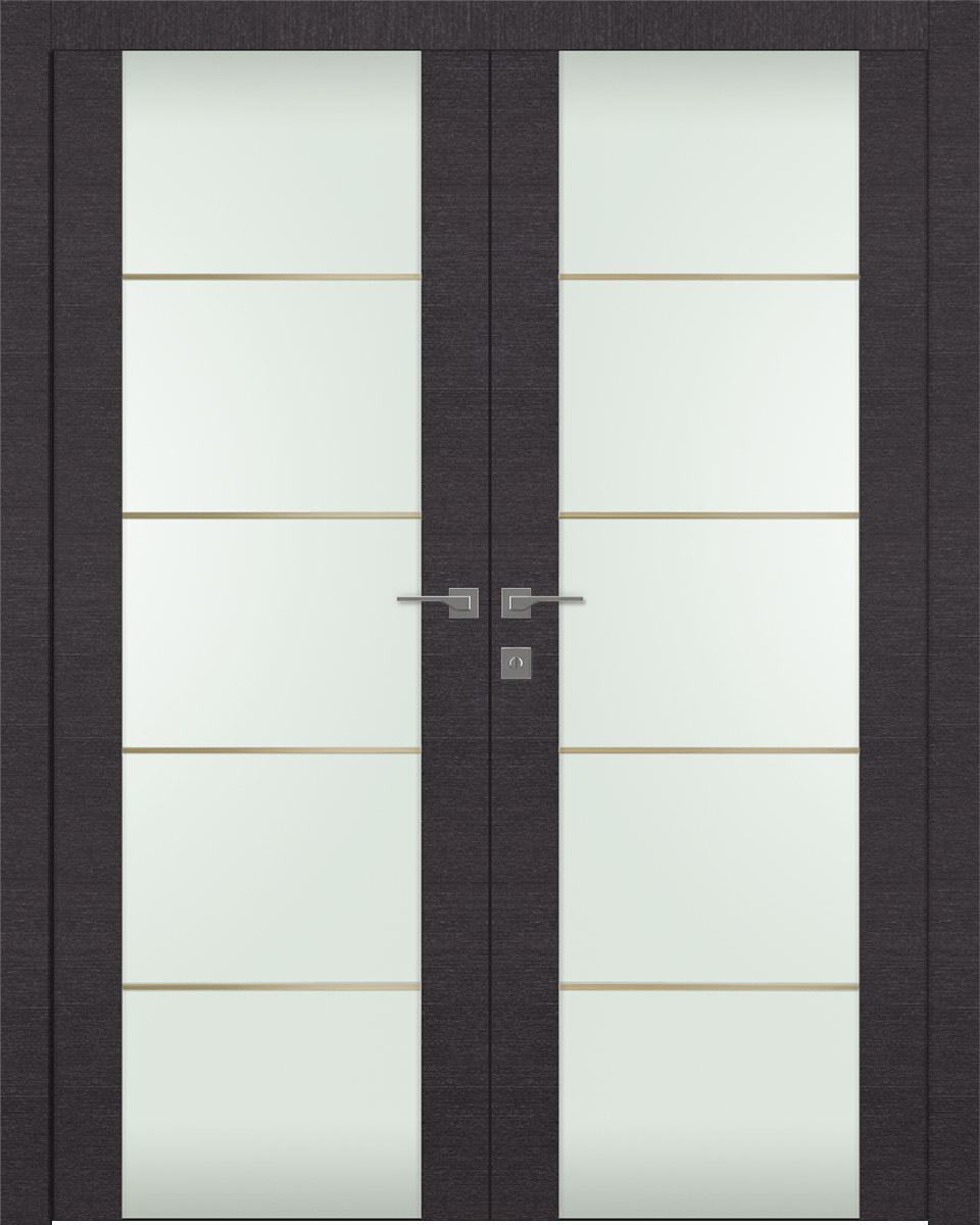 AVANTI 202 4H GOLD STRIPS VETRO BLACK APRICOT CLOSET DOORS BELLDINNI MODERN INTERIOR DOOR - 1