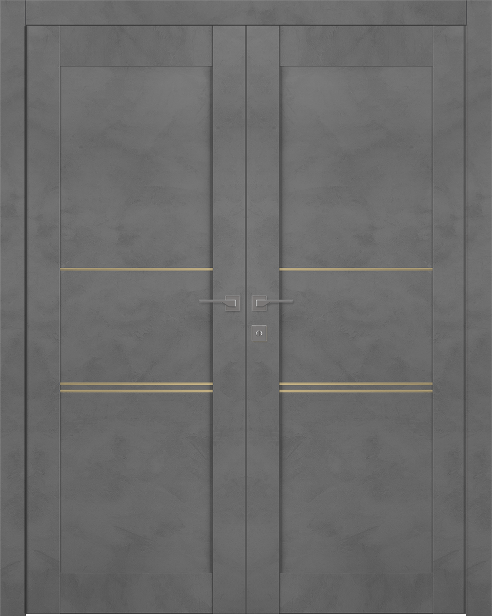 AVON 07 3H GOLD DARK URBAN DOUBLE BELLDINNI MODERN INTERIOR DOOR - 1