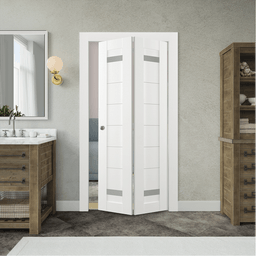 PERLA VETRO BIANCO NOBLE BI-FOLD BELLDINNI MODERN INTERIOR DOOR - 2