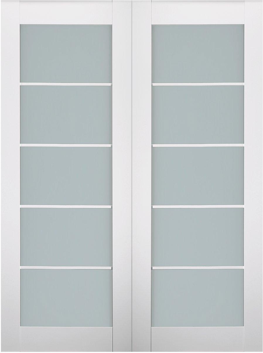 SMART PRO 5 LITE VETRO POLAR WHITE DOUBLE BARN BELLDINNI MODERN INTERIOR DOOR - 2