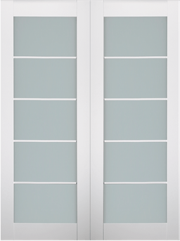SMART PRO 5 LITE VETRO POLAR WHITE DOUBLE BARN BELLDINNI MODERN INTERIOR DOOR - 2